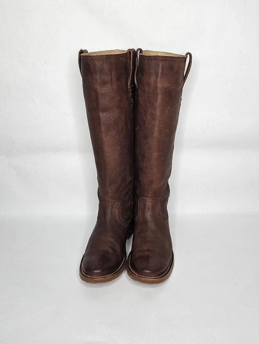 Frye Celia X Stitch Pullon Leather Boots 8